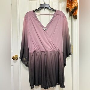 Charlotte Russe Pink and Purple V-Neck Top